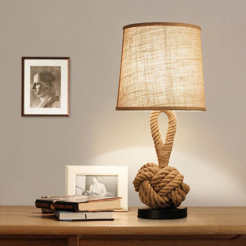 Afralia™ Vintage Hemp Rope Table Lamps: Pastoral Style Home Décor, Bedroom & Living Room Lighting