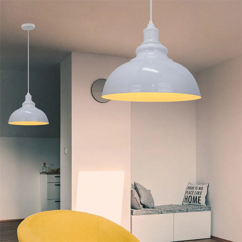 Afralia™ Dome Shade Loft Pendant Light Vintage Industrial Hanging Lamp