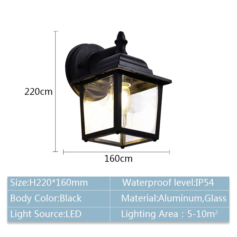 Afralia™ Outdoor Waterproof Wall Lamp - Retro Style Garden Lighting for Aisle, Balcony, and Pathways