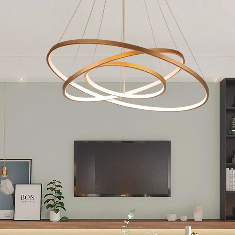 Afralia™ Modern Round LED Ceiling Chandelier for Kitchen Dining Pendant Lighting