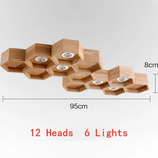 Afralia™ Nordic Beehive Chandelier: Solid Wood LED Decor for Dining Room & Bar