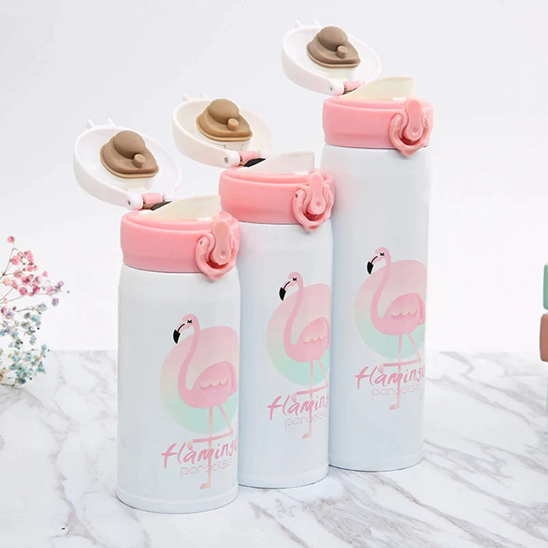 Afralia™ Flamingo Pattern Insulated Water Bottle - Stainless Steel Vacuum Flask