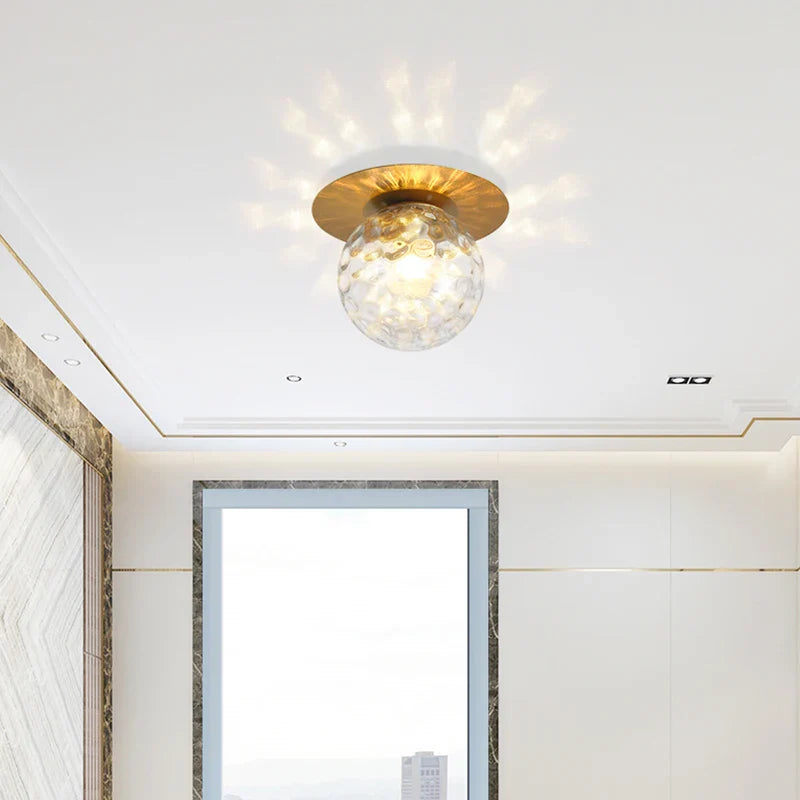 Afralia™ Nordic Glass Ball Ceiling Lamp for Indoor Decoration Lighting E27 Bulb