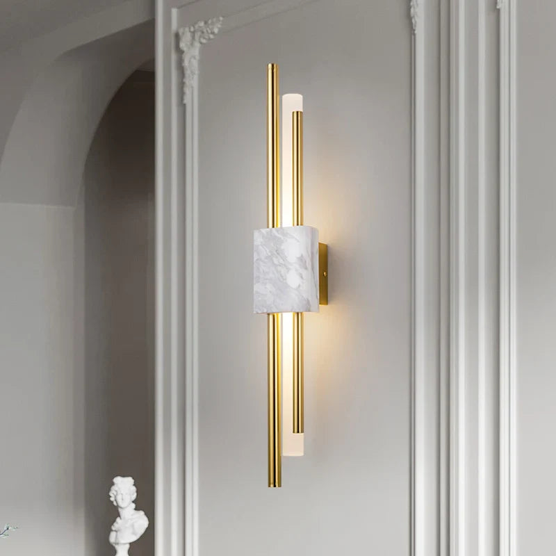 Afralia™ Marble Wall Light: Modern LED Indoor Decor - Black/White/Green Luxury Aesthetics