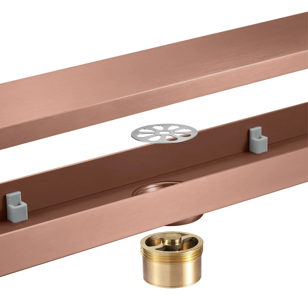 Afralia™ 60cm Rose Gold Bathroom Floor Drain Strainer, Deodorant Conceal Shower Drain