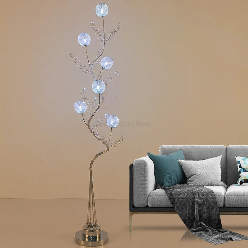 Afralia™ Nordic Aluminum Floor Lamp with Remote Control LED Switch for Elegant Living Room