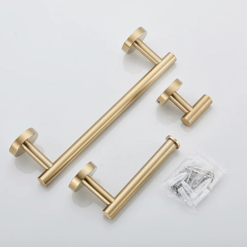 Afralia™ Bathroom Hardware Set: Towel Bar, Robe Hook, Rack, Shelf, Tissue Holder, Hook