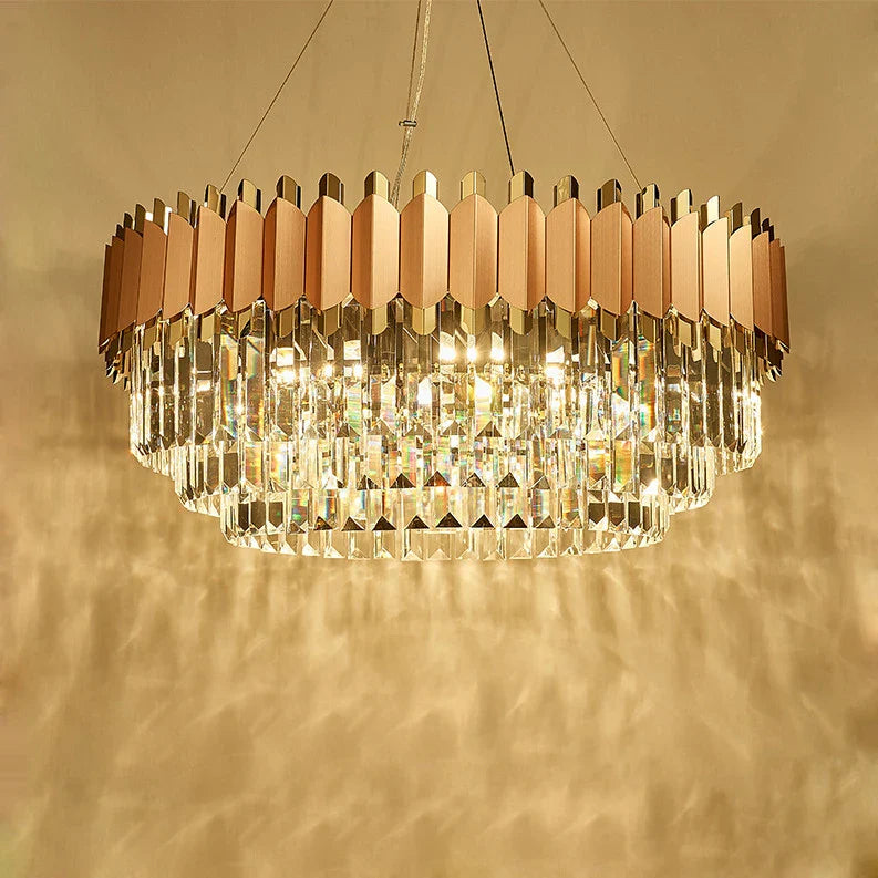 Afralia™ E14 LED Crystal Stainless Steel Rose Gold Pendant Lights