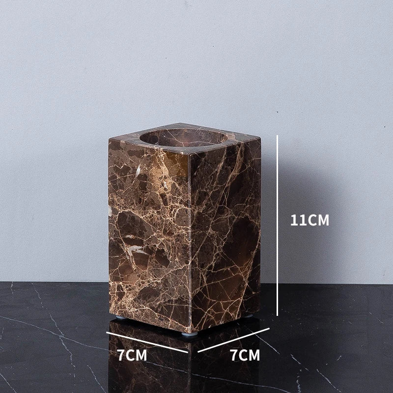 Marble Toothbrush Holder Cup Mug for Family Bathroom by Afralia™