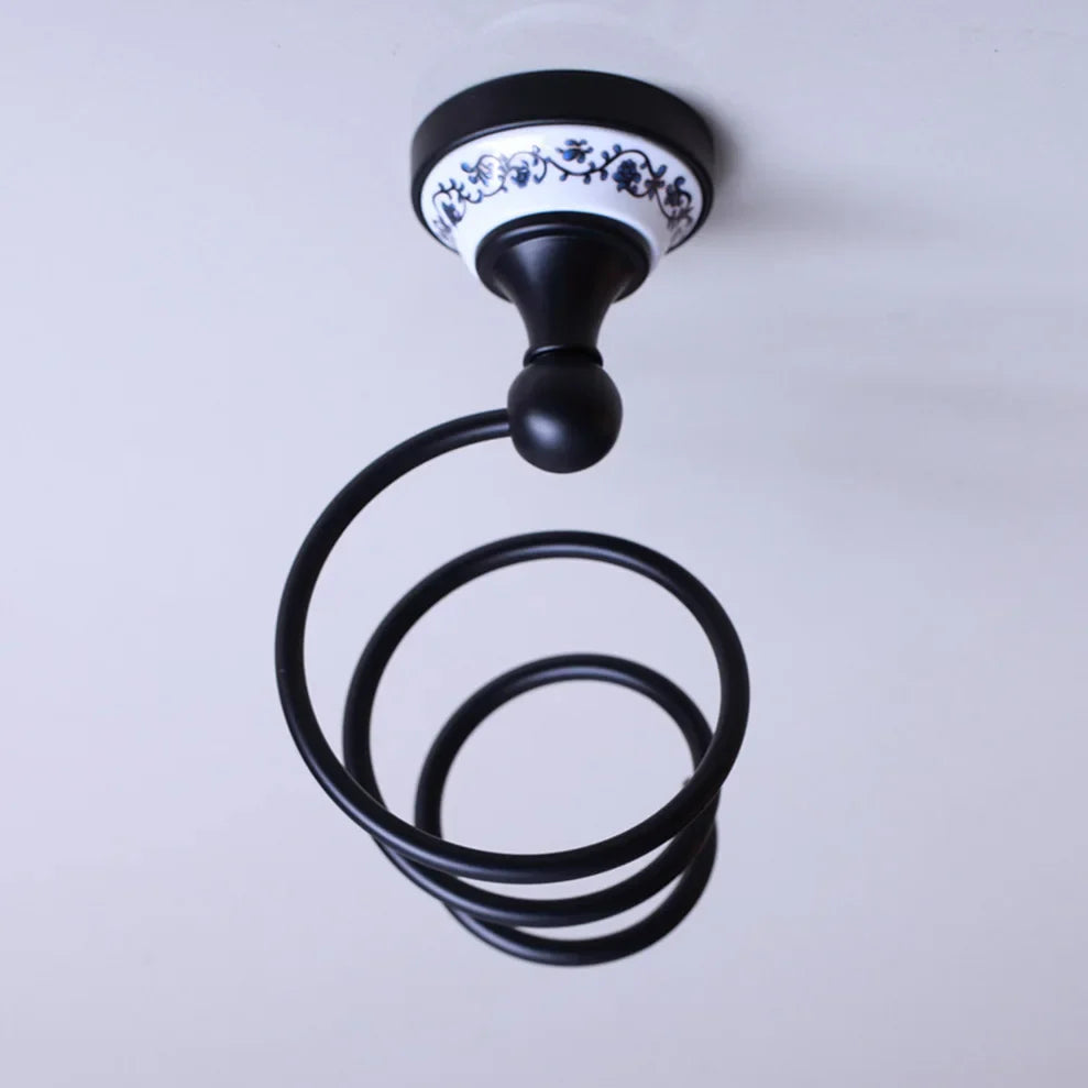 Afralia™ Matte Black Bathroom Accessories Set: Towel Ring, Paper Holder, Toilet Brush Holder, Cup