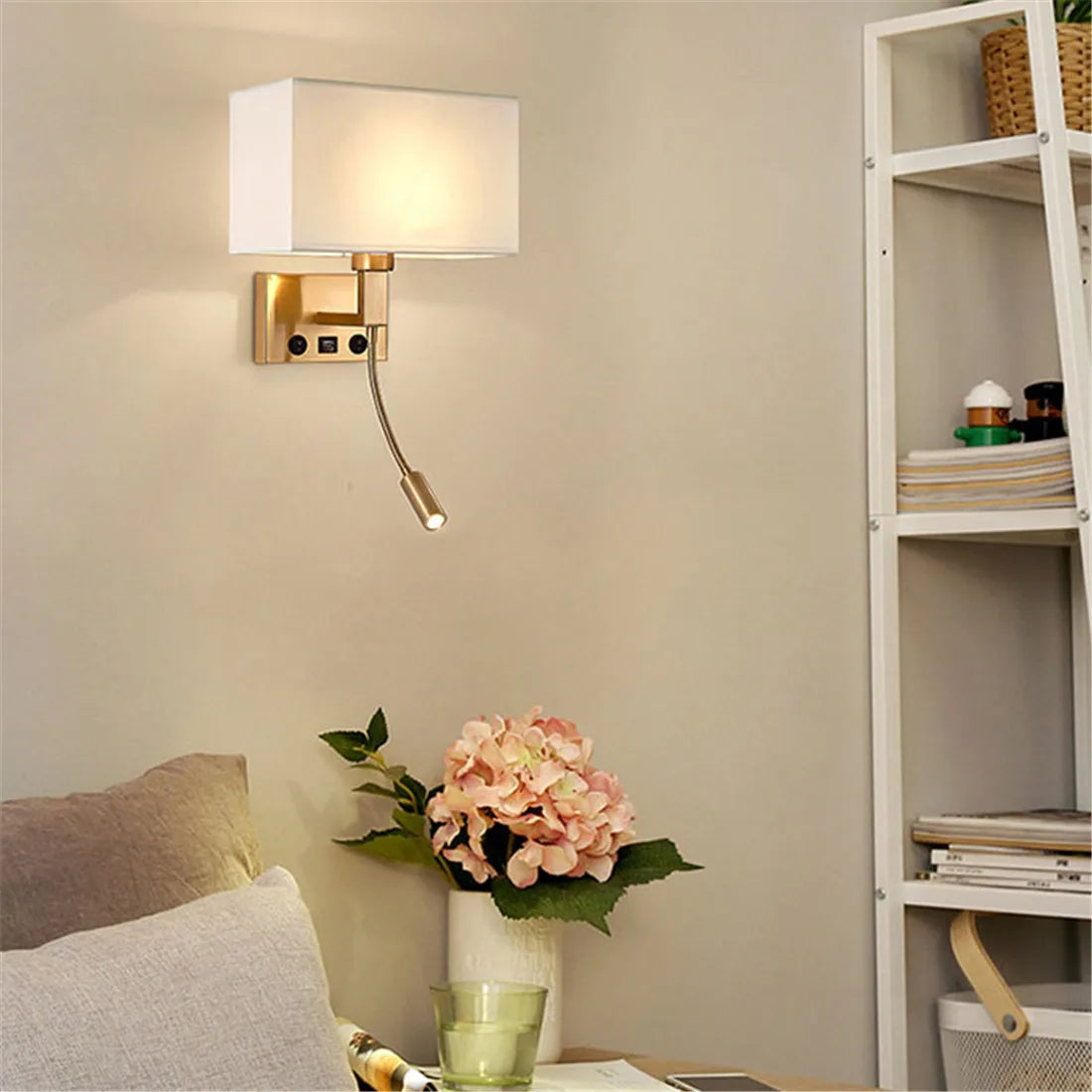 Afralia™ Swing Arm Bedside Wall Lamp Bronze Finish - Vintage LED Reading Light