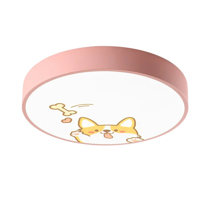 Afralia™ Kids Cartoon Acrylic Ceiling Light with Remote Control LED Girl Children's Room Lighting