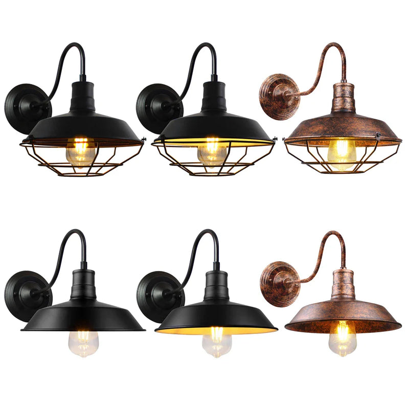 Afralia™ Vintage Loft Indoor LED Wall Sconce Retro Industrial Gooseneck Light Fixtures