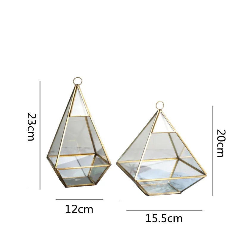 Afralia™ Geometric Glass Vase for Succulents and Flowers