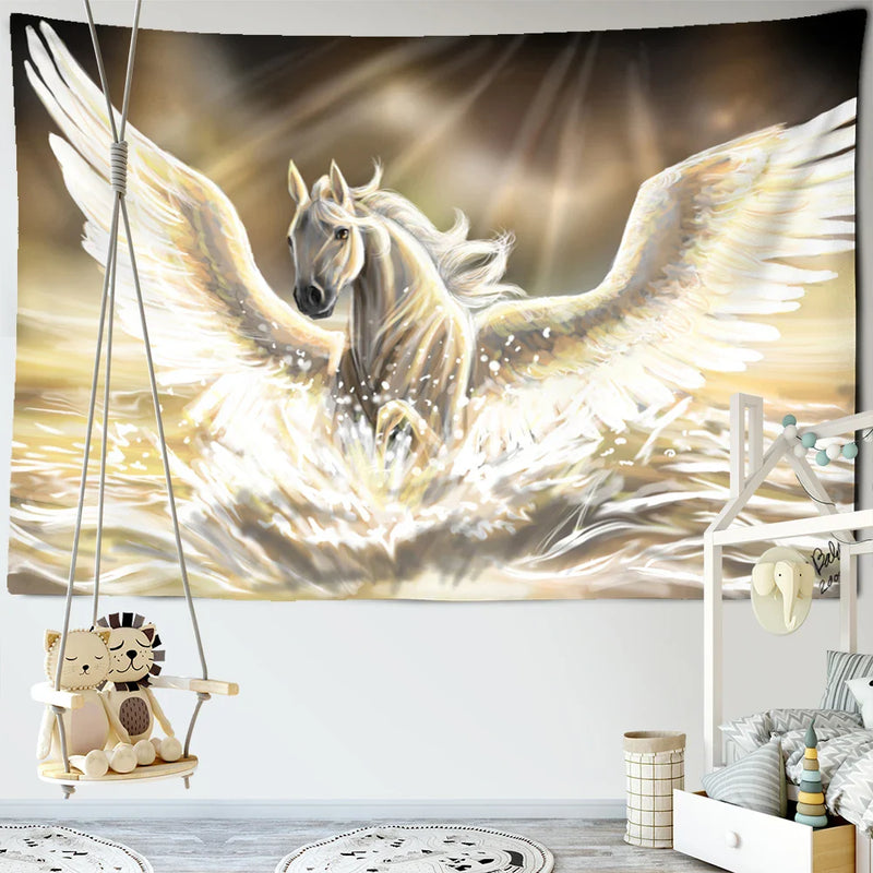 Afralia™ Pegasus Hippie Wall Tapestry | Flying Horse Wall Hanging for Home Decor