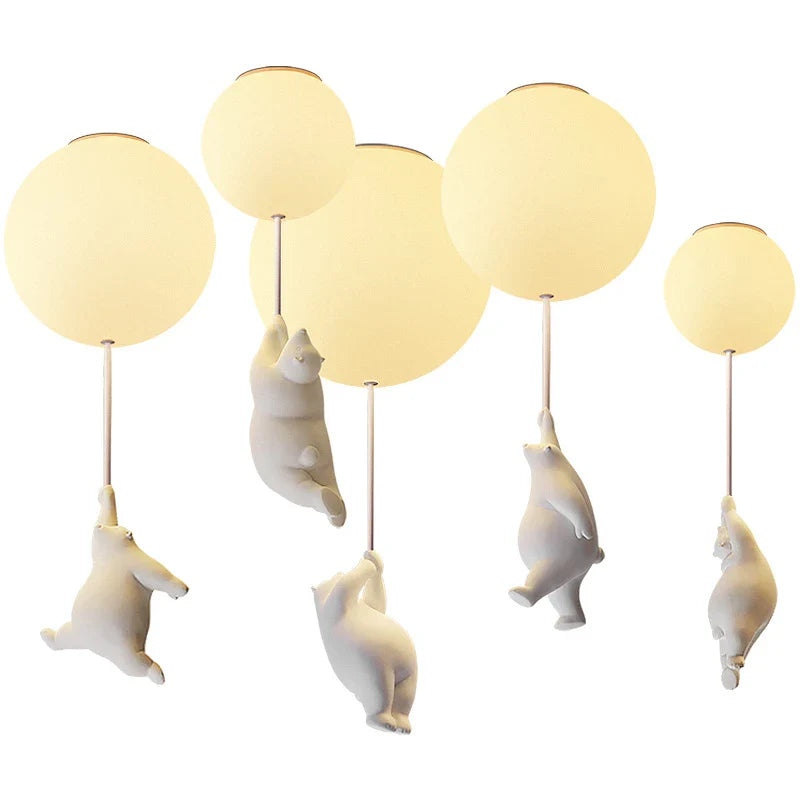 Afralia™ Bear LED Ceiling Light: Modern Cartoon Warmth for Kids Rooms, Bedroom, Living Room Lighting