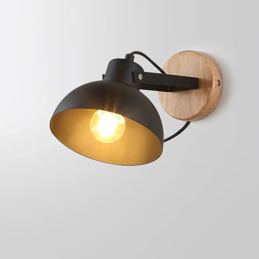 Afralia™ Nordic Wood Wall Sconce E27 LED Indoor Retro Lamp for Bedroom Bathroom Aisle