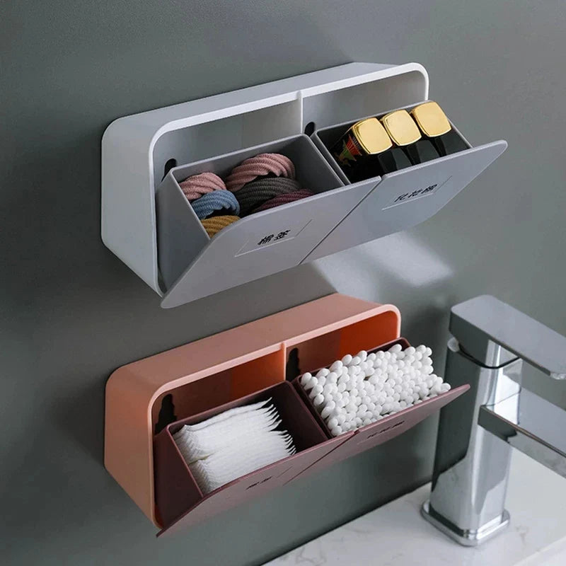 Afralia™ Cotton Swab & Pad Holder: Bathroom Organizer & Cosmetic Container