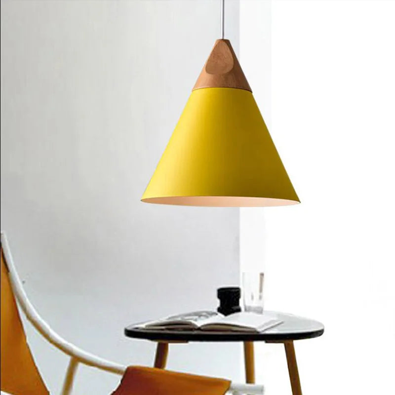 Wood Pendant Lights Multicolor Aluminum Lamp Shade by Afralia™ for Dining Room Home Lighting