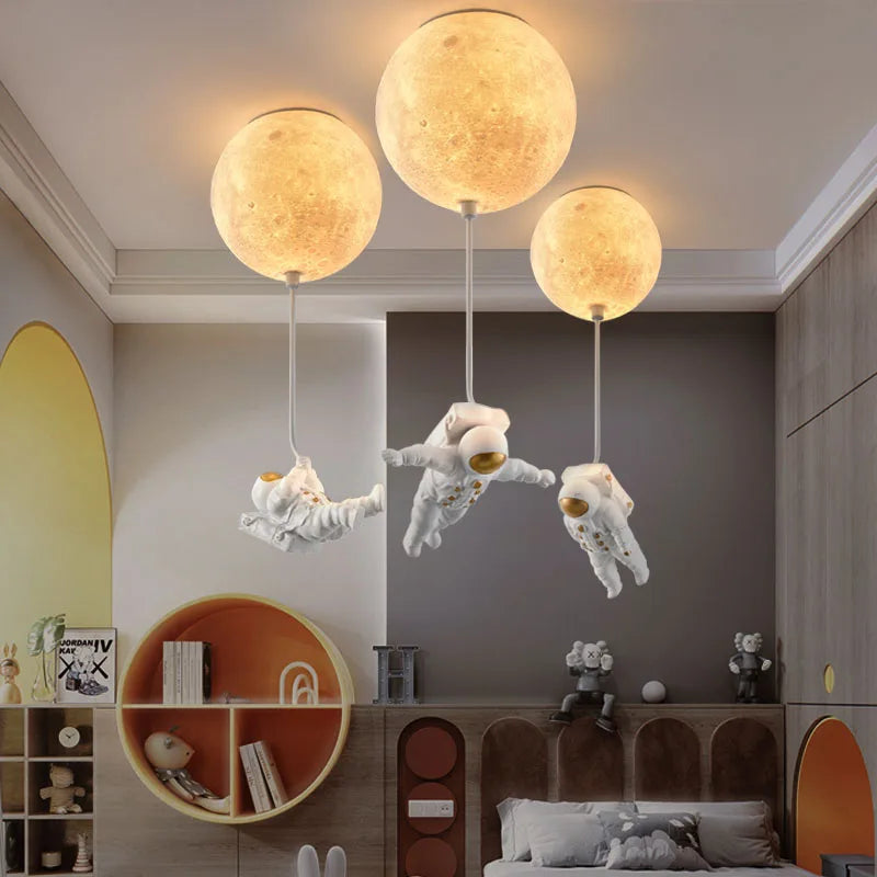 Afralia™ Astronaut Bubble Chandelier Light - Moonlight Bedroom Ceiling Lamp