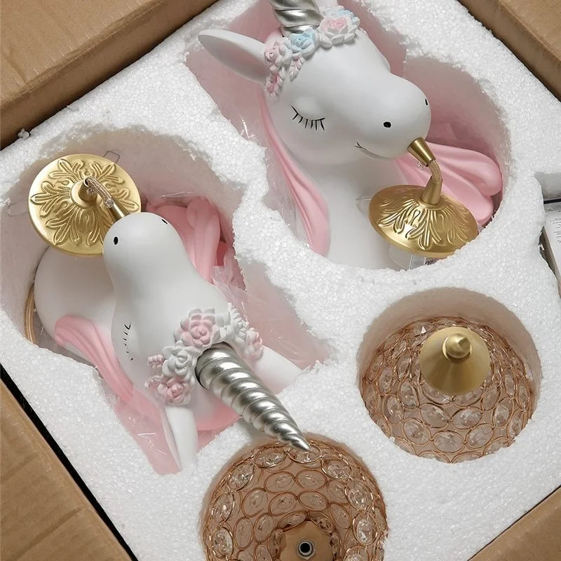 Afralia™ Unicorn Wall Lamp for Children's Room Decor