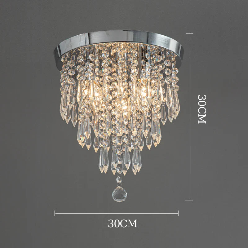 Afralia™ Crystal Ceiling Light: Elegant Hanging Golden Lamp for Home Decor