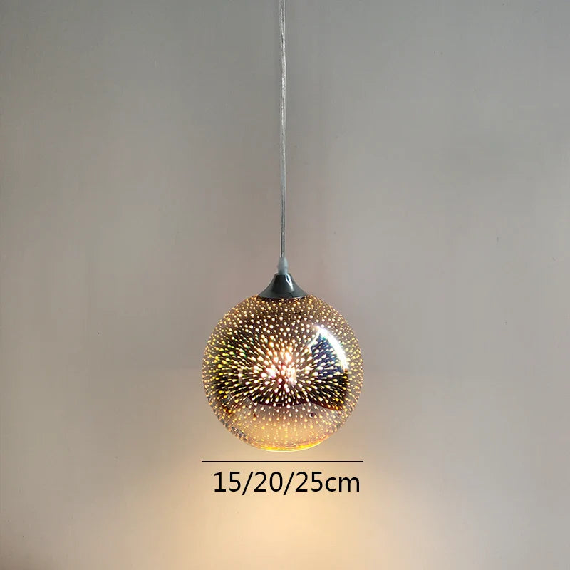 Afralia™ Fireworks Glass Ball Pendant Light for Bar Dining Kitchen