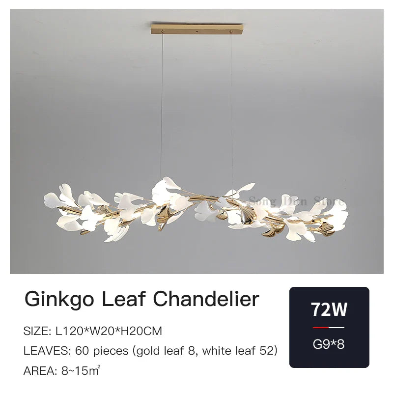 Afralia™ Ginkgo Ceramic Chandelier: Luxury Pendant Lights for Dining & Living Room