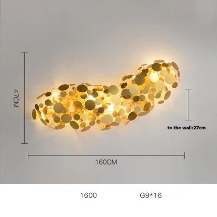 Afralia™ LED Golden Maple Leaves Wall Sconce for Bedroom and Corridor