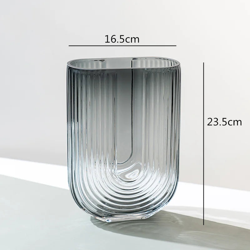 Afralia™ Glass Vase U Type Flower Arrangement Hydroponic Modern Home Wedding Decoration