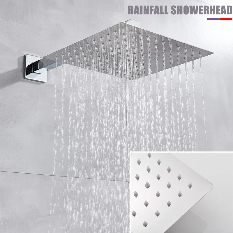 Afralia™ 16" Big Rainfall Shower Faucet with Digital Display and Single Lever Temperature Control