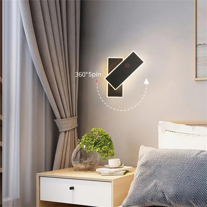 Afralia™ LED Wall Lamps: Modern Spin Design for Bedroom, Hall, Living Room - 90-260V