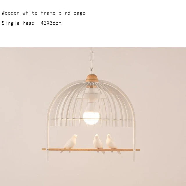 Nordic Resin Iron Bird Cage Chandelier by Afralia™ for Indoor Dining Room Decor