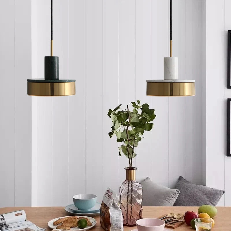 Afralia™ Marble Pendant Light LED Three-Tone Single Head Suspension Lamp