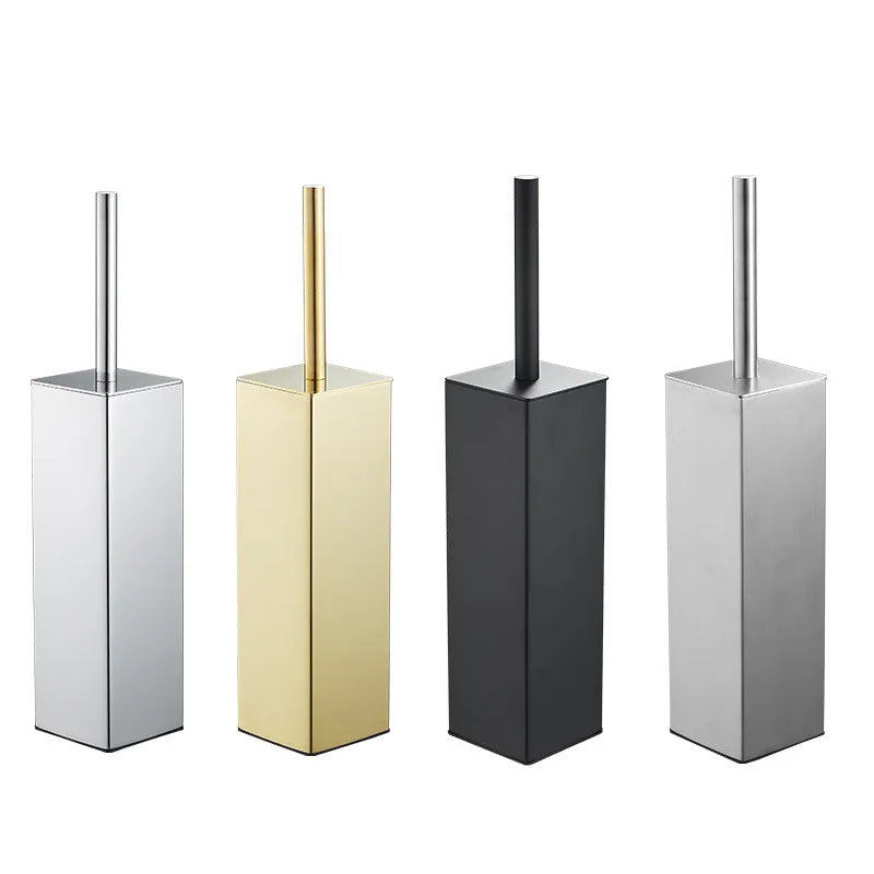 Afralia™ Stainless Steel Toilet Brush Holder Set