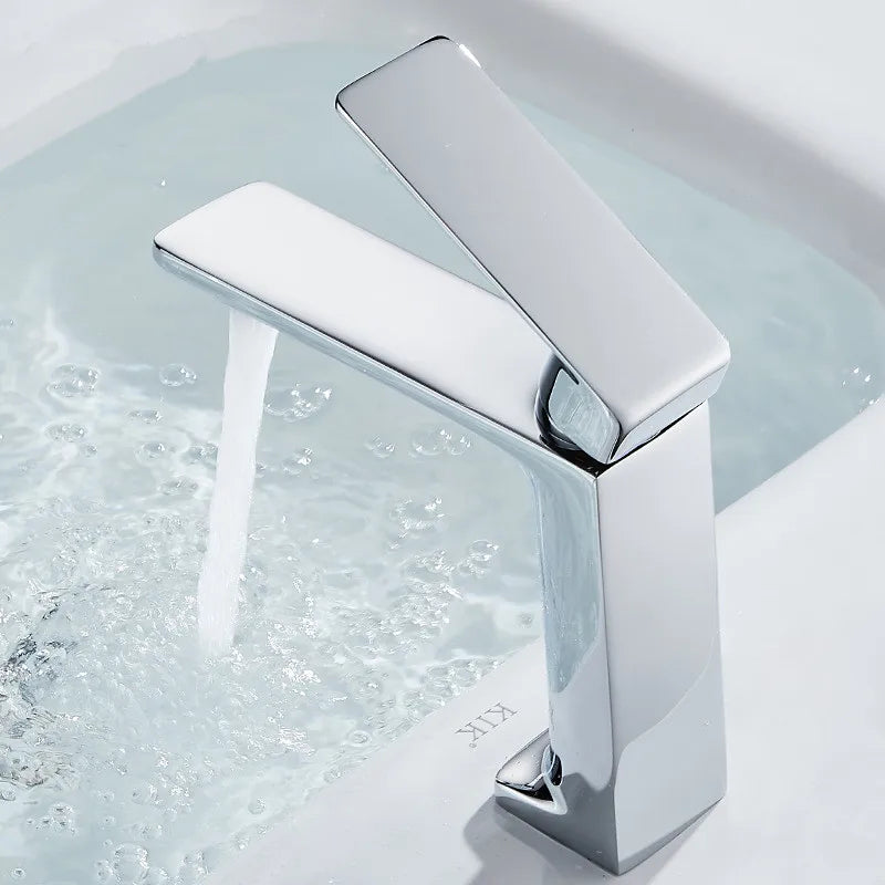 Afralia™ Gold Basin Faucet: Modern Mixer Tap for Bathroom Sink, Hot & Cold Water Control