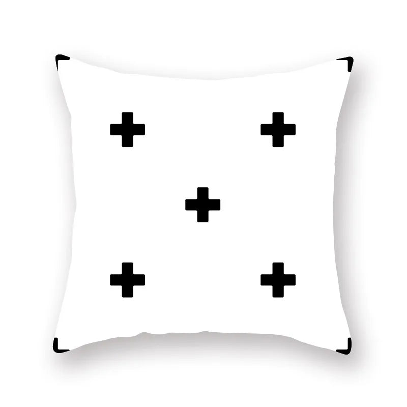 Afralia™ Black Geometric Cushion Cover | Decorative Sofa Pillow Cases | Living room Throw Home Decor