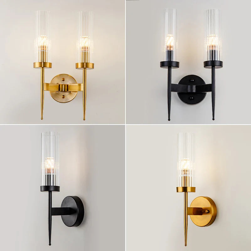 Afralia™ Nordic Glass Wall Sconce LED Light for Home Bedroom Bathroom and Corridor