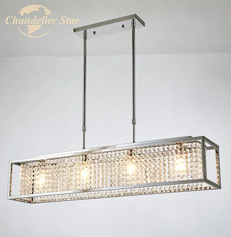 Afralia™ Crystal Rectangle Luxury Chandelier for Elegant Home Décor
