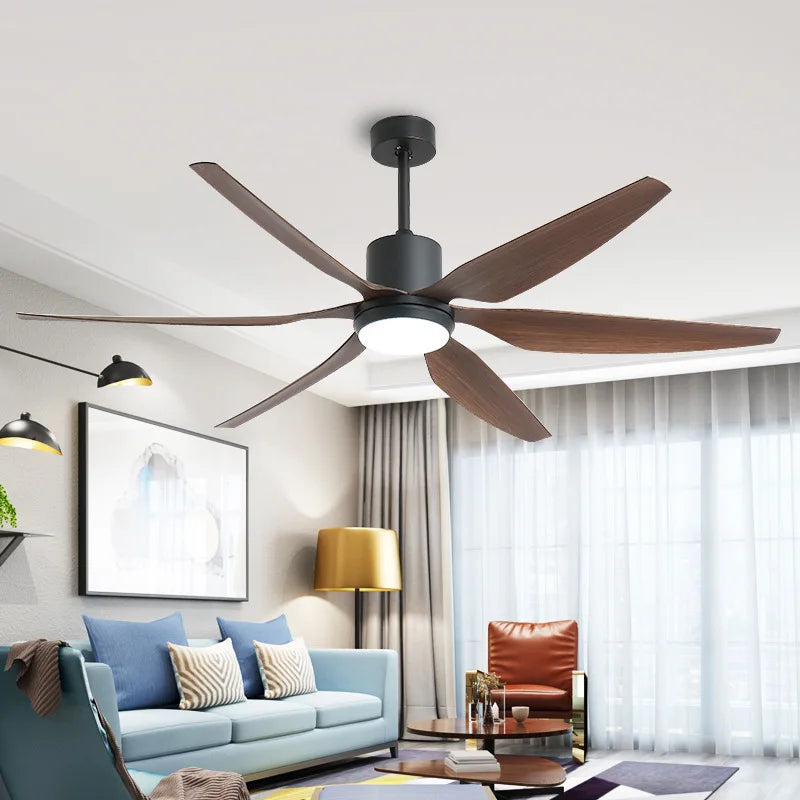 Afralia™ 66" Nordic Industrial Ceiling Fan with LED Light and Remote Control