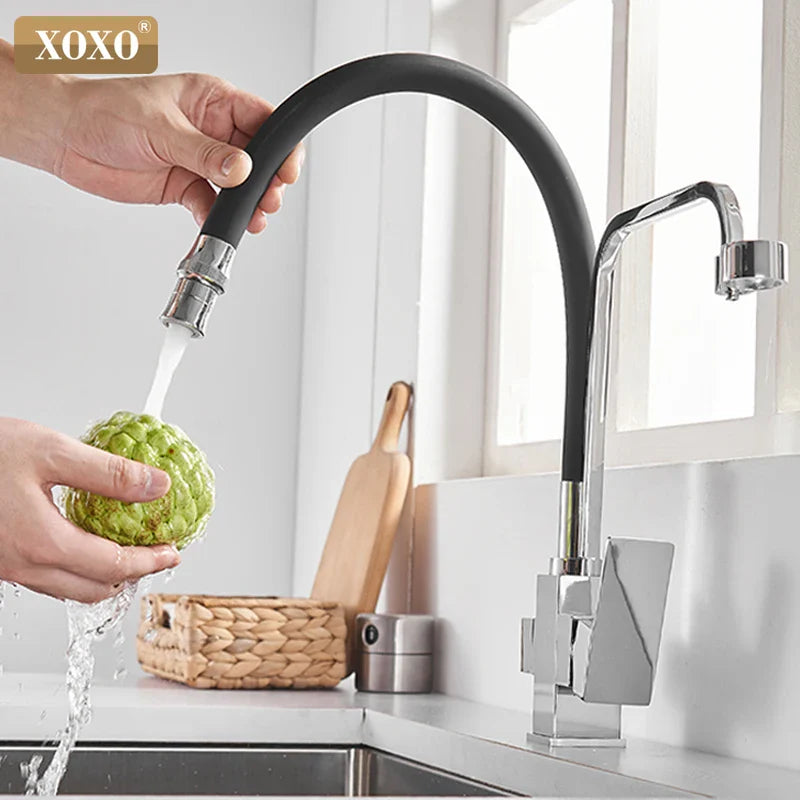 Afralia™ Black 360° Rotation Filter Kitchen Faucet Single Hole Mixer Tap Pure Water