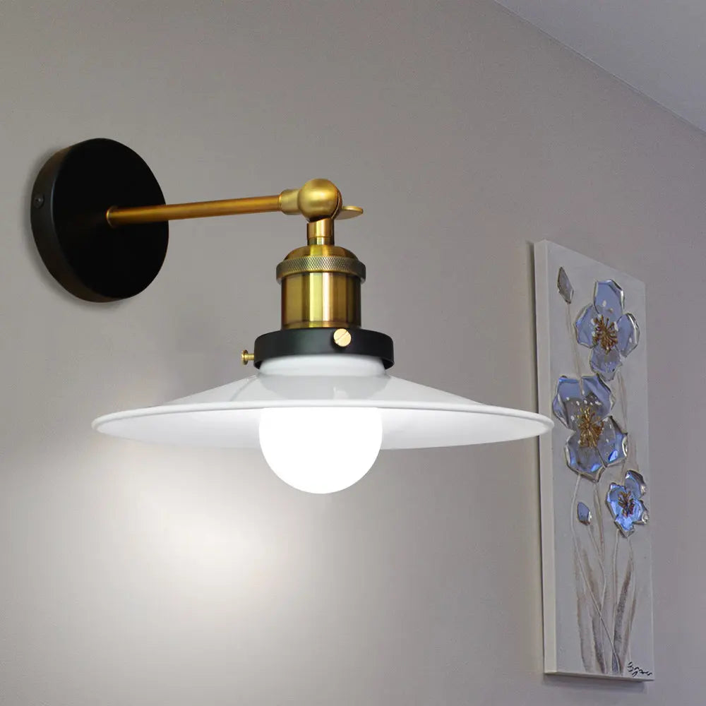 Afralia™ Loft LED Wall Lamp Industrial Decor Iron Lampshade Bedroom Light