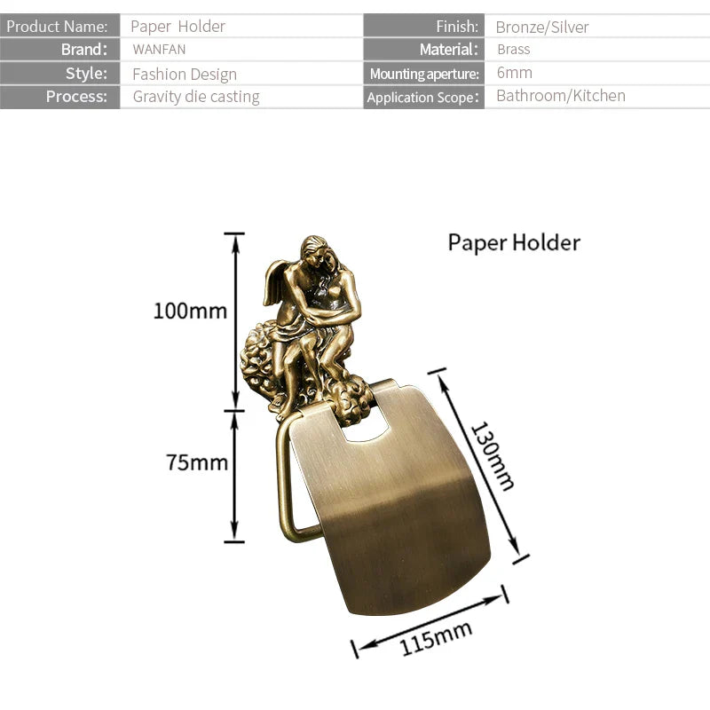 Afralia™ Bronze Toilet Paper Holder Classic Design Rustproof MB-0819B