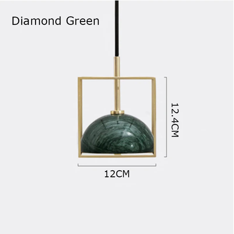 Afralia™ Vintage Green Gold Cage LED Pendant Lamps for Home Decoration in European Style