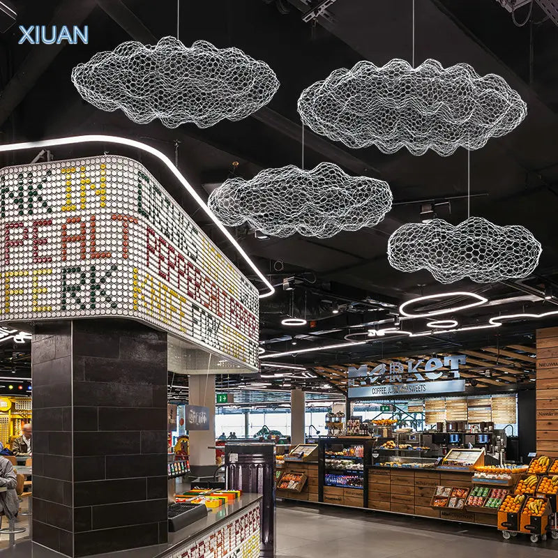 Afralia™ Modern Cloud Design LED Pendant Lights for Office, Restaurant, and Bar Lighting