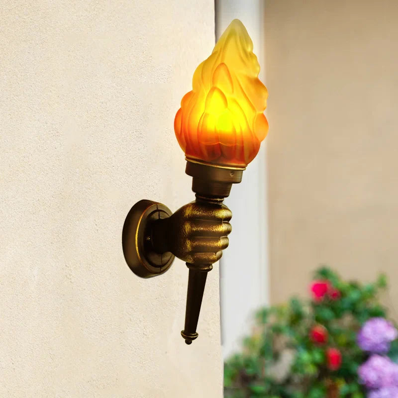 Afralia™ Flame Wall Sconce Outdoor Torch Light for Home Bar Restaurant