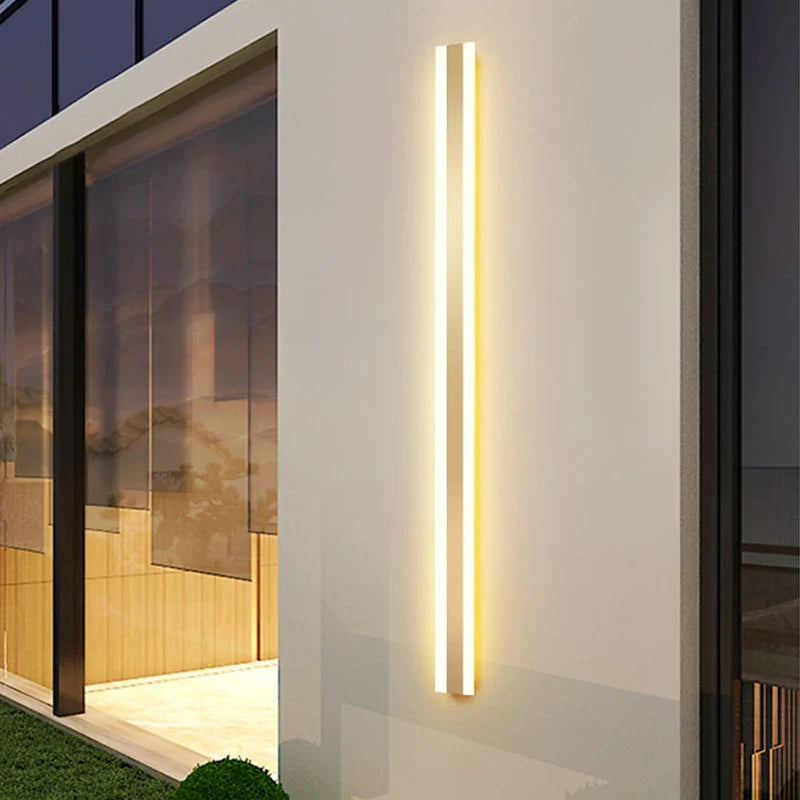 Afralia™ Gold LED Outdoor Wall Sconce Modern Waterproof IP65 for Villa Porch Garden