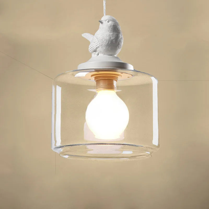 Afralia™ Nordic Bird Glass Pendant Lantern Chandelier