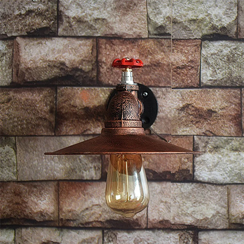 Afralia™ Retro Industrial Water Pipe Wall Lamp for Bedroom Living Room Bar