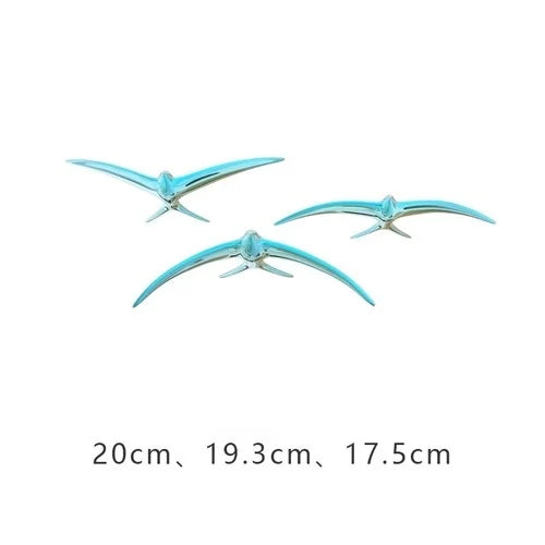 Afralia™ Swallow Golden Resin Bird Wall Hanging for Background Decoration